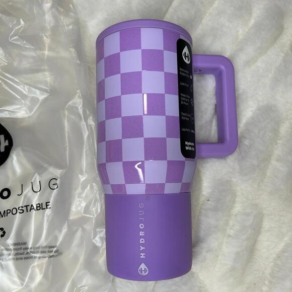 NIB HydroJug LAVENDER CHECKERS 20oz Traveler - Picture 1 of 6